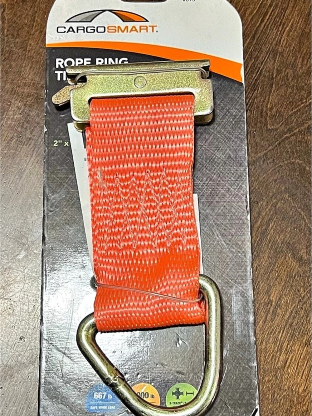 CargoSmart Rope Ring Tie Down Strap 2 in x 6 ft Orange Tie Down Strap NWT